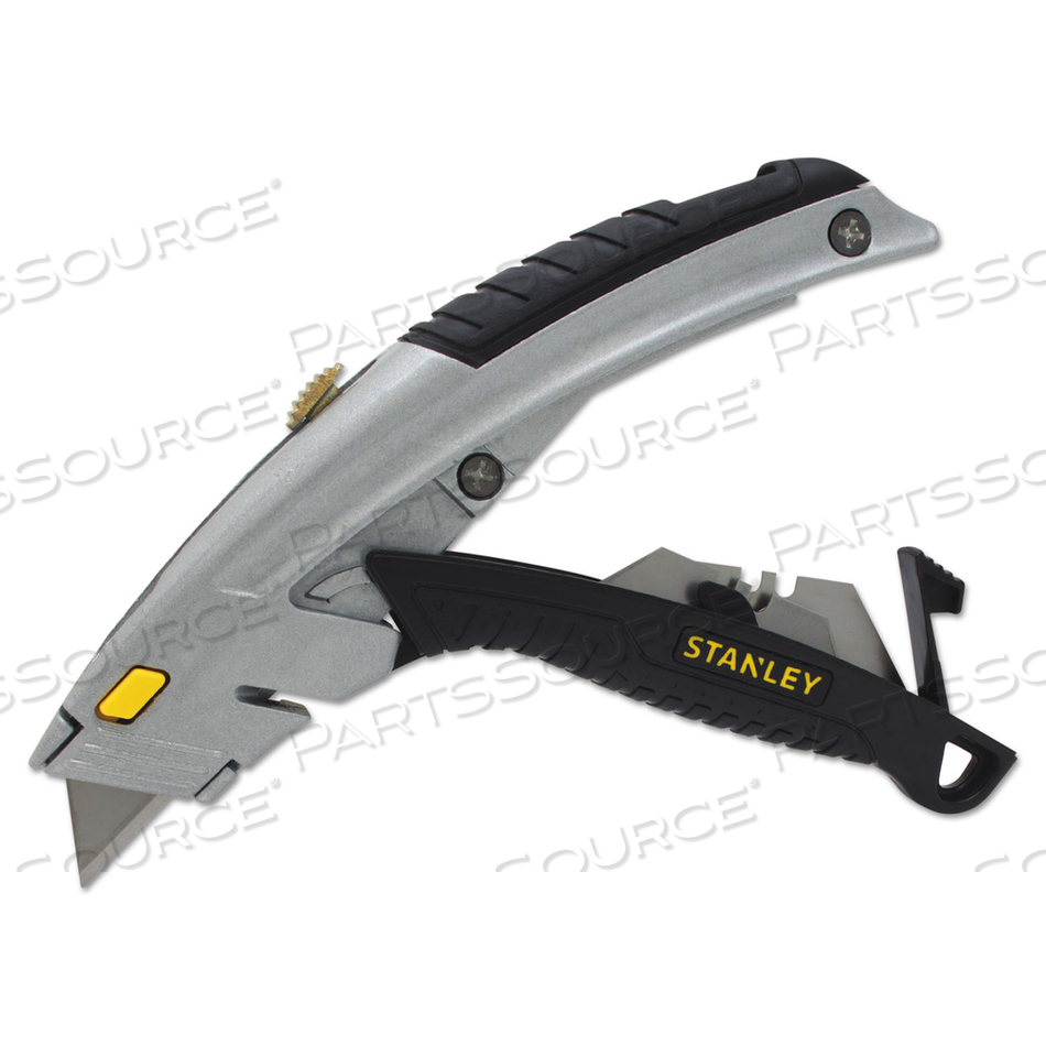 INSTANT CHANGE UTILITY KNIFE, 8-1/2 IN L, RETRACTABLE STEEL BLADE, GRAY by Stanley INSTANT CHANGE UTILITY KNIFE, 8-1/2 IN L, RETRACTABLE STEEL BLADE, GRAY by Stanley