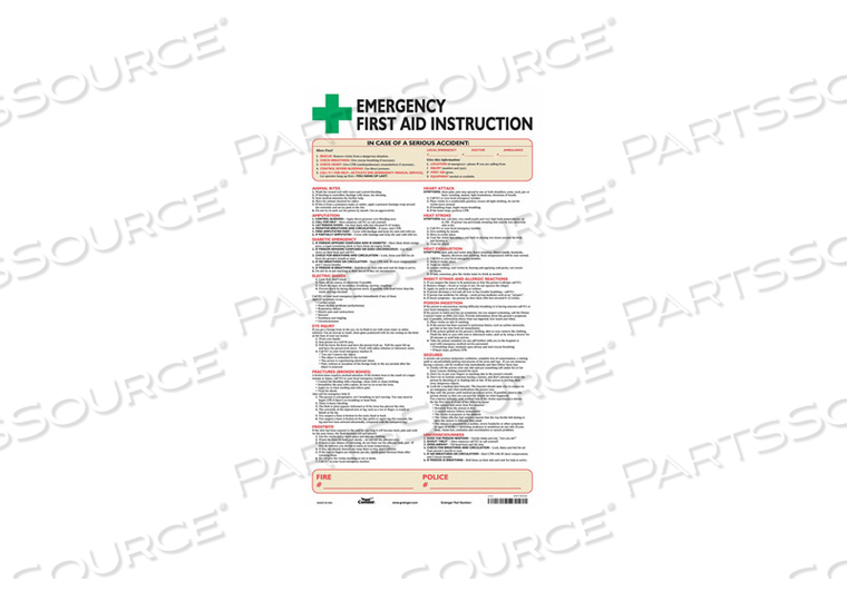 FIRST AID SIGN 11 W 19 H 0.024 THICK 