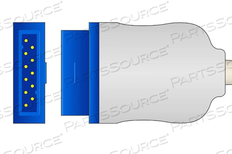 8 FT FEMALE 9 PIN TO MALE 11 PIN SPO2 ADAPTER CABLE 