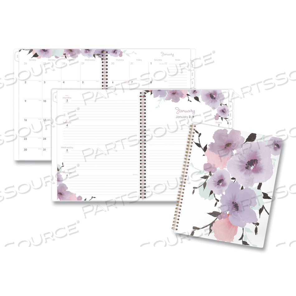 MINA WEEKLY/MONTHLY PLANNER, MAIN FLORAL ARTWORK, 11 X 8.5, WHITE/VIOLET/PEACH COVER, 12-MONTH (JAN TO DEC): 2023 by Cambridge MINA WEEKLY/MONTHLY PLANNER, MAIN FLORAL ARTWORK, 11 X 8.5, WHITE/VIOLET/PEACH COVER, 12-MONTH (JAN TO DEC): 2023 by Cambridge