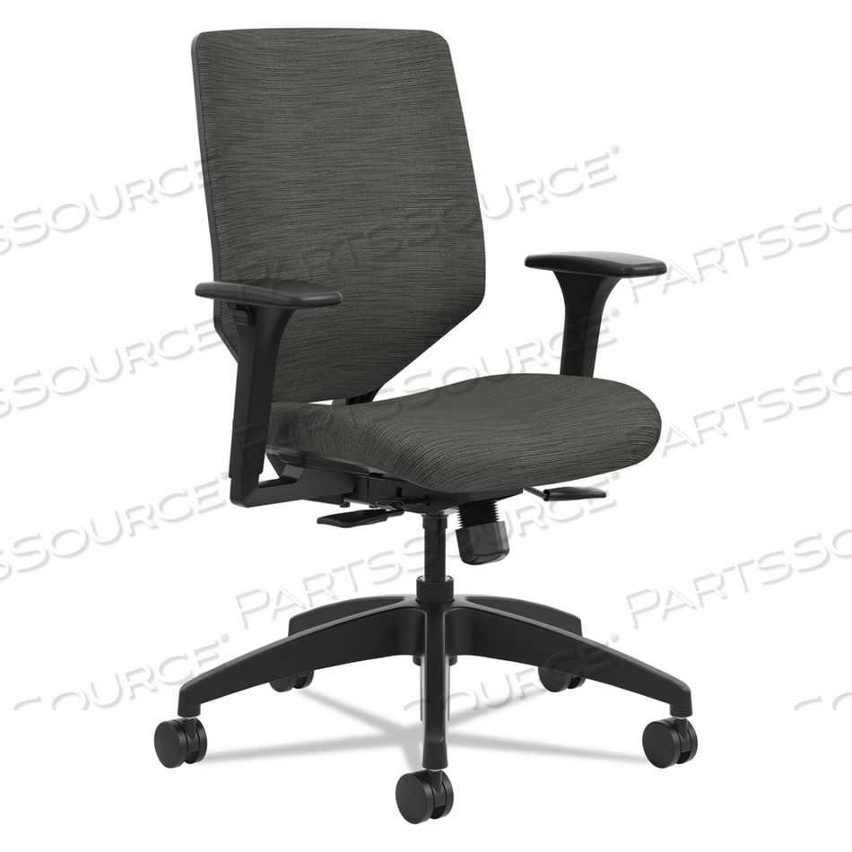 SOLVE SERIES UPHOLSTERED BACK TASK CHAIR, SUPPORTS UP TO 300 LB, 17" TO 22" SEAT HEIGHT, INK SEAT/BACK, BLACK BASE by HON SOLVE SERIES UPHOLSTERED BACK TASK CHAIR, SUPPORTS UP TO 300 LB, 17" TO 22" SEAT HEIGHT, INK SEAT/BACK, BLACK BASE by HON