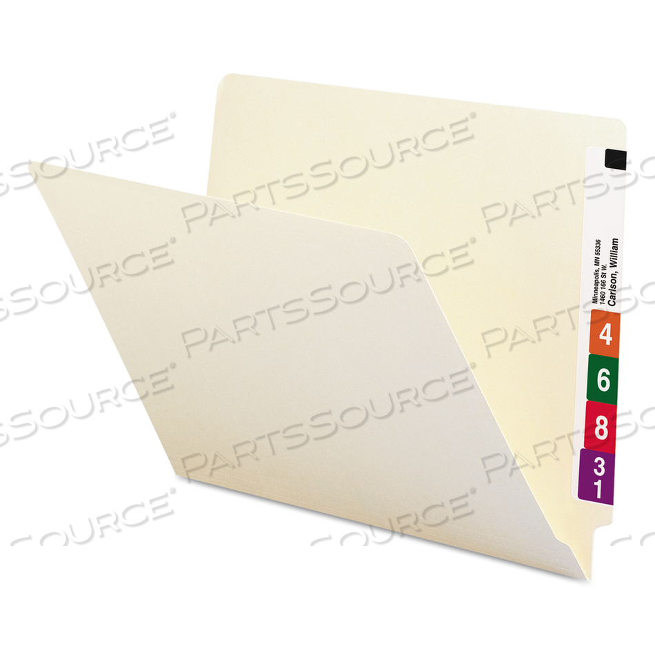 HEAVYWEIGHT MANILA END TAB FOLDERS, 9.5" HIGH FRONT, STRAIGHT 1-PLY TABS, LETTER SIZE, 0.75" EXPANSION, MANILA by Smead