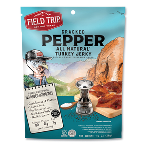 TURKEY JERKY, CRACKED PEPPER TURKEY, 2.2 OZ BAG, 12 BAGS/CARTON by Field Trip