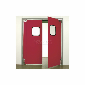 6'0" X 7'0" TWIN PANEL LIGHT DUTY RED IMPACT DOOR by Aleco