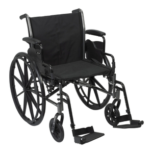 LIGHTWEIGHT WHEELCHAIR WITH FLIP BACK, PADDED, REMOVABLE ARM, COMPOSITE MAG WHEEL, 20 IN. SEAT, SWING-AWAY FOOTREST, 300 LBS. by McKesson