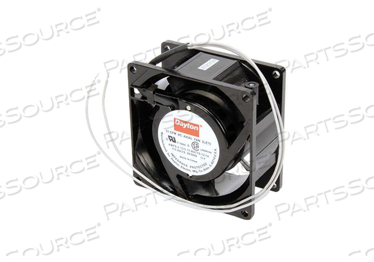 SQUARE AXIAL FAN, 115 VAC, 12 W, 50/60 HZ, 31 CFM FLOW, 2850 RPM, 36.5 DB SOUND, 0.13 A, 3-1/8 IN X 3-1/8 IN, MEETS ROHS, UL 