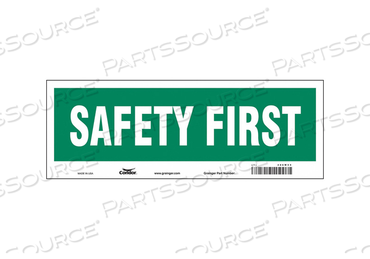 SAFETY SIGN 14 W 5 H 0.004 THICKNESS 