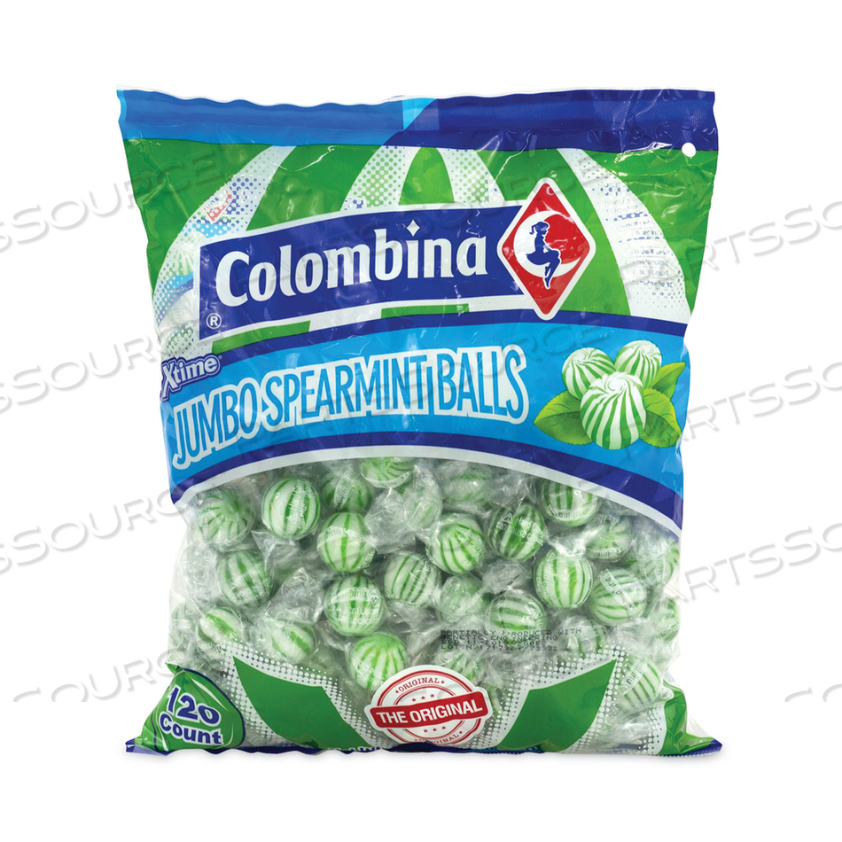 JUMBO SPEARMINT BALLS, 38.1 OZ BAG, 120 COUNT 