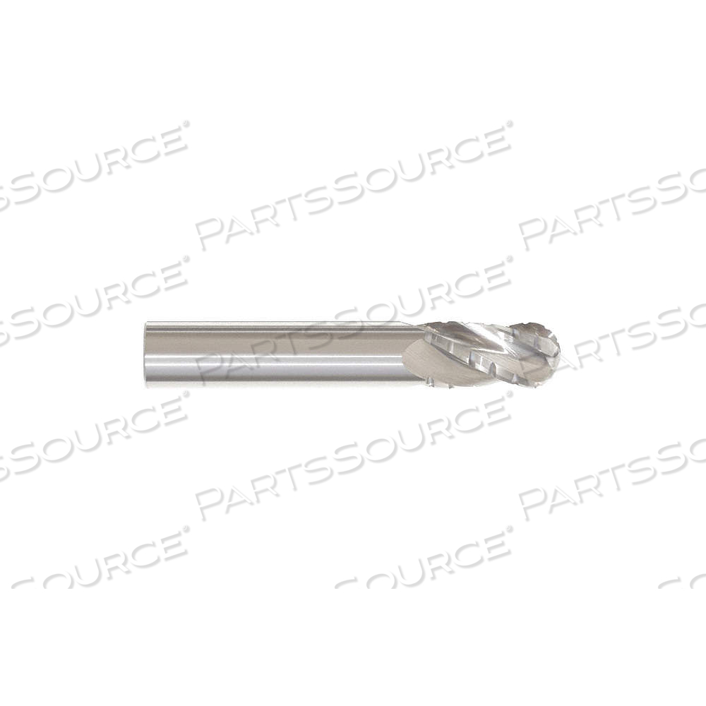 BALL END MILL, 4 FLUTES, 3/16 IN MILLING DIA., 5/8 IN LG OF CUT, 2 IN OVERALL LG by Approved Vendor