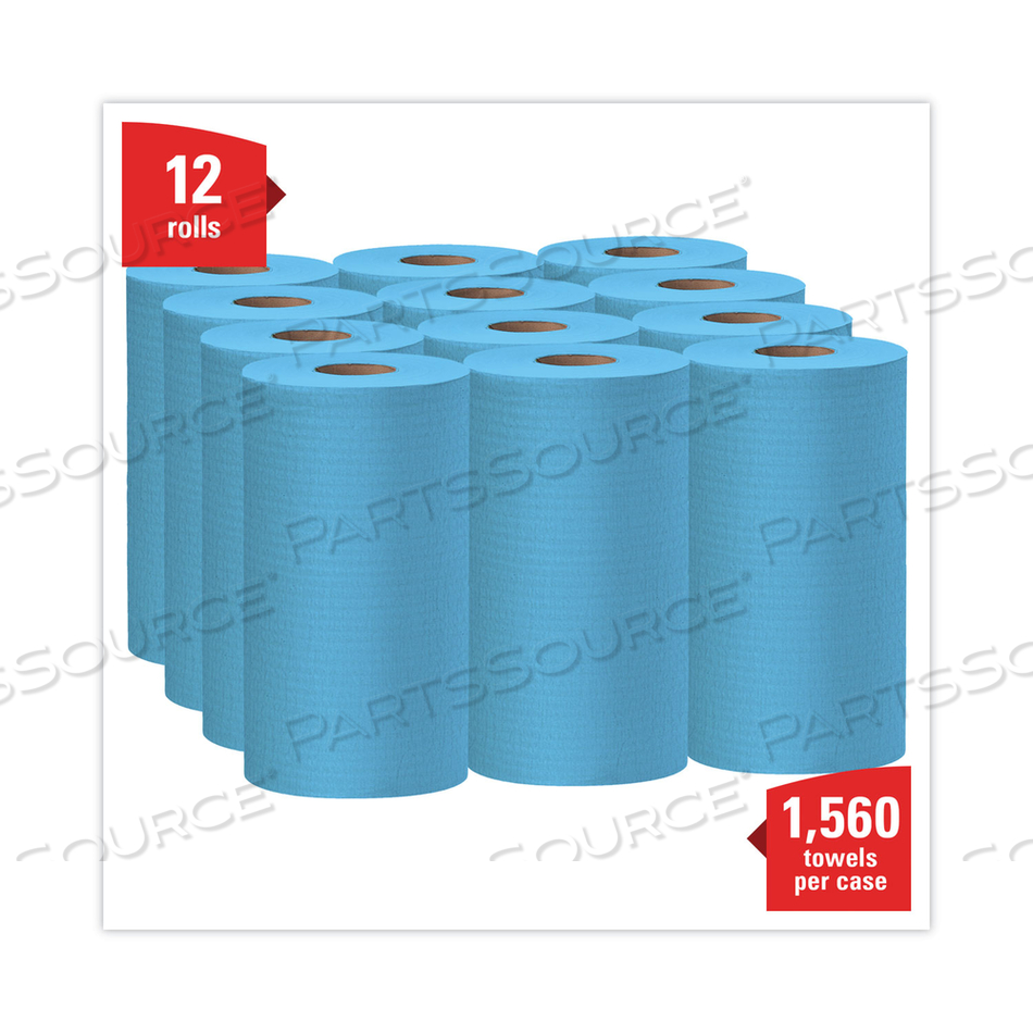 GENERAL CLEAN X60 CLOTHS, SMALL ROLL, 9.8 X 13.4, BLUE, 130/ROLL, 12 ROLLS/CARTON by WypAll