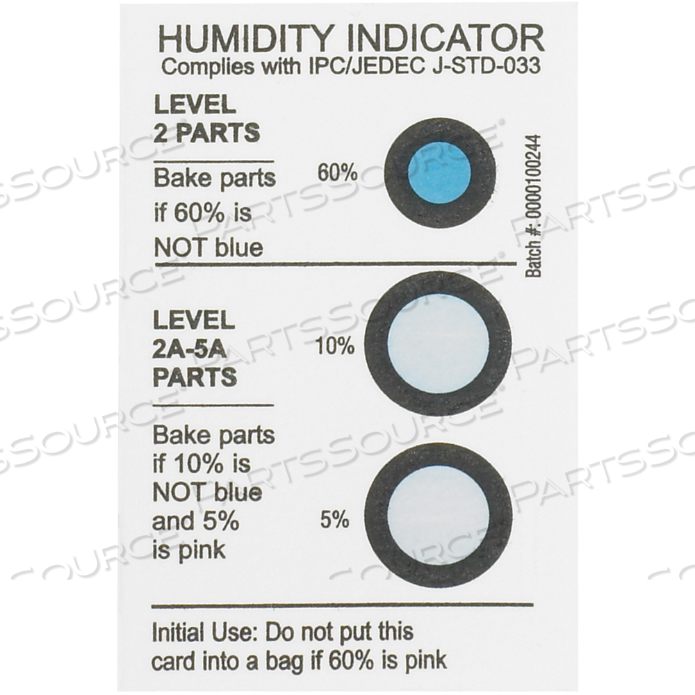 HUMIDITY INDICATORS, 5-10-60%, 2" X 3", WHITE, 125/CASE by BOX Partners (Box Acquisitions, LLC)