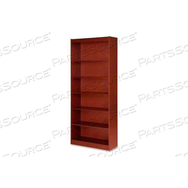 LORELL 7-SHELF PANEL END HARDWOOD VENEER BOOKCASE, 36"W X 12"D X 84"H, CHERRY 