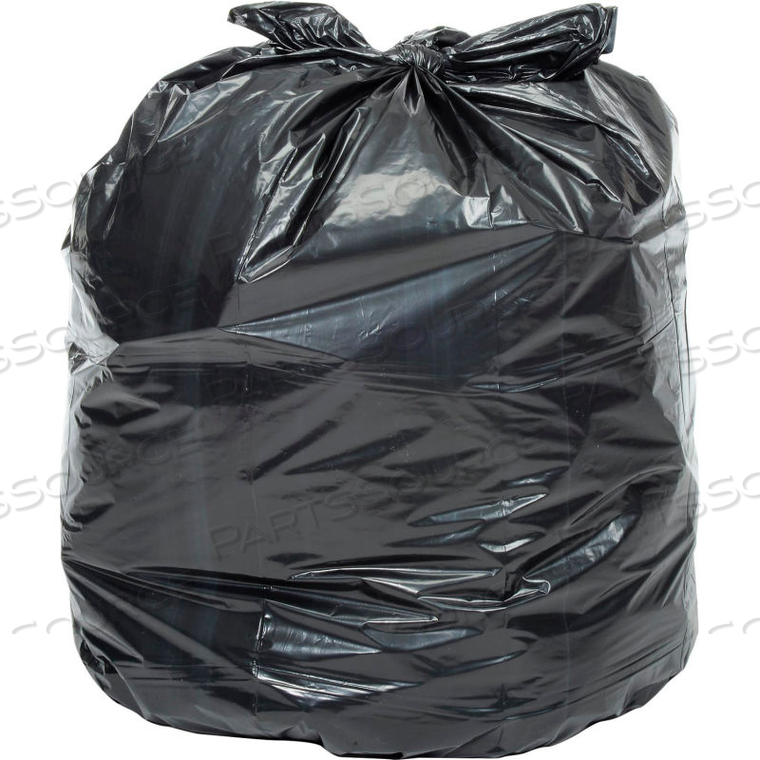 MEDIUM DUTY BLACK TRASH BAGS - 7 TO 10 GAL, 0.6 MIL, 500 BAGS/CASE by Napco Bag And Film