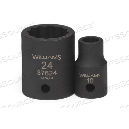 37632 WILLIAMS SOCKET, 1 13/16 IN OAL, METRIC, SHALLOW IMPACT, 1/2 IN DR, 32 MM 