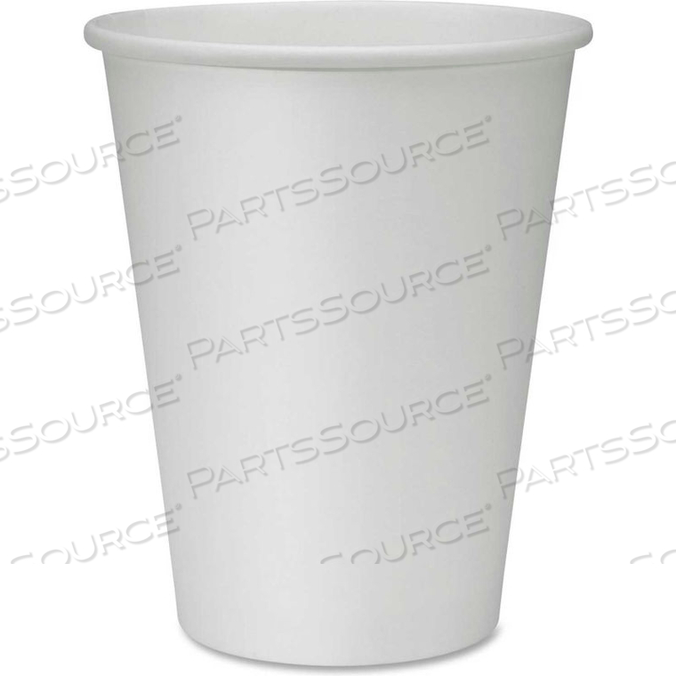 GENUINE JOE DISPOSABLE HOT CUPS, SINGLE, 12 OZ., 1000/CT, WHITE by Genuine Joe