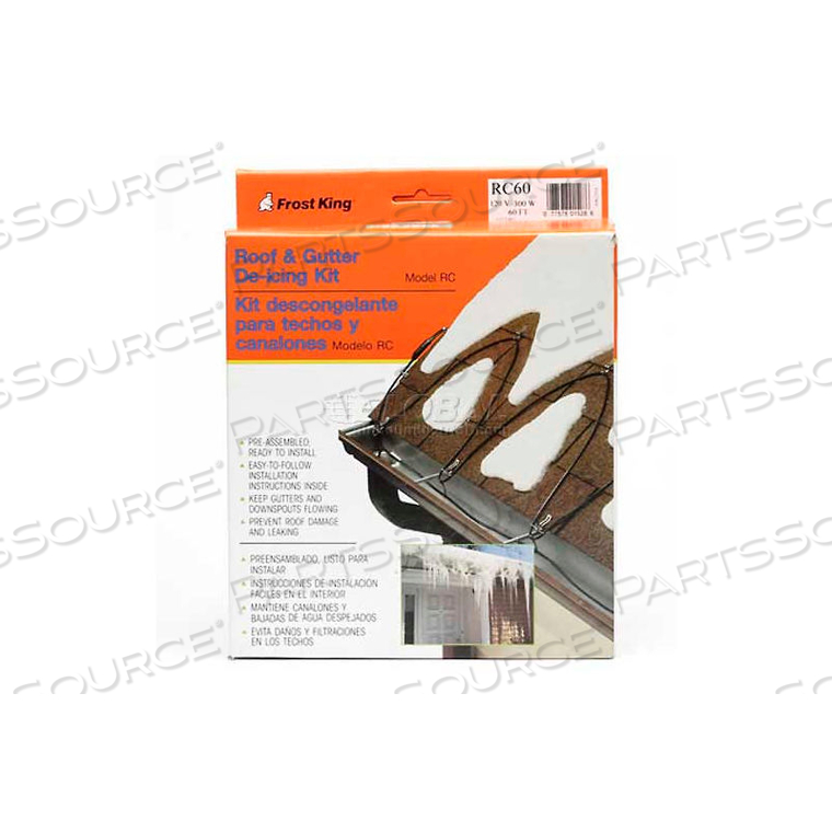 FROST KING ROOF CABLE DE-ICER 120V 60'L by Thermwell Products Co., Inc. FROST KING ROOF CABLE DE-ICER 120V 60'L by Thermwell Products Co., Inc.