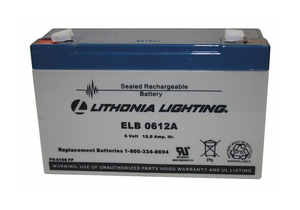 BATTERY SEALED LEAD ACID 6V 12A/HR. by Lithonia Lighting