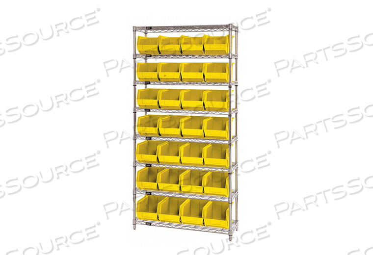 G7065 BIN SHELVING 74 OVERALL H 28 BINS YLLOW by Quantum Storage Systems G7065 BIN SHELVING 74 OVERALL H 28 BINS YLLOW by Quantum Storage Systems