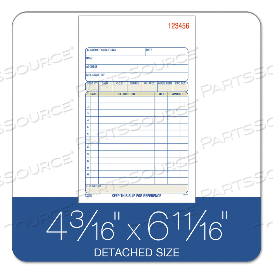 2-PART SALES BOOK, 12 LINES, TWO-PART CARBON, 6.69 X 4.19, 50 FORMS TOTAL by Adams 2-PART SALES BOOK, 12 LINES, TWO-PART CARBON, 6.69 X 4.19, 50 FORMS TOTAL by Adams