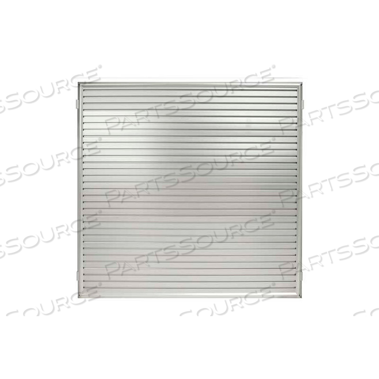FRAMED SLAT WALL PANEL, 48" X 48", SATIN ALUMINUM by Lavi