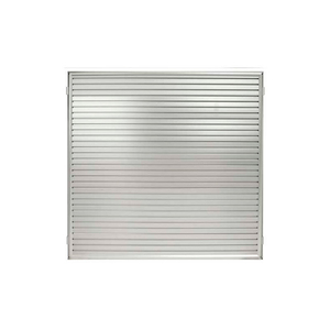 FRAMED SLAT WALL PANEL, 48" X 48", SATIN ALUMINUM by Lavi
