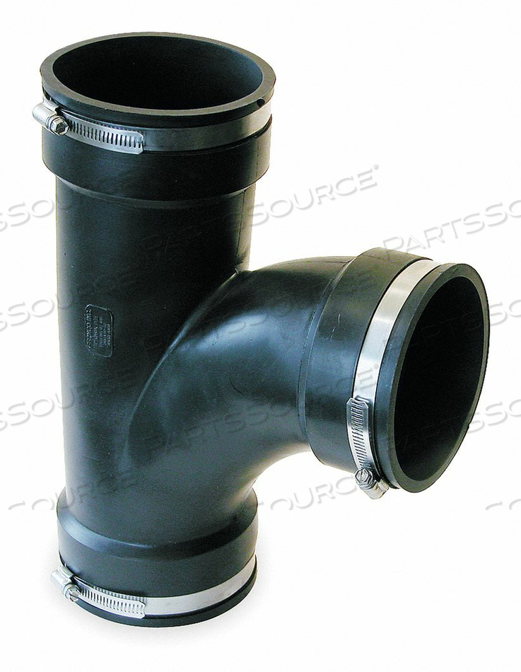 FLEXIBLE TEE, PVC, FOR 4 IN PIPE, 12 7/8 IN OVERALL LG, 3 CLAMPS INCLUDED by Fernco