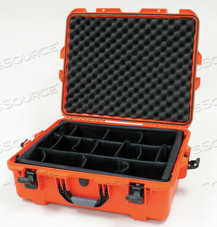 NANUK 945 CASE W/PADDED DIVIDER, 25-1/8"L X 19-7/8"W X 8-13/16"H, ORANGE by Plasticase Inc. NANUK 945 CASE W/PADDED DIVIDER, 25-1/8"L X 19-7/8"W X 8-13/16"H, ORANGE by Plasticase Inc.
