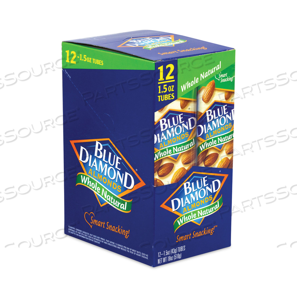 WHOLE NATURAL ALMONDS, 1.5 OZ BAG, 12 BAGS/BOX 