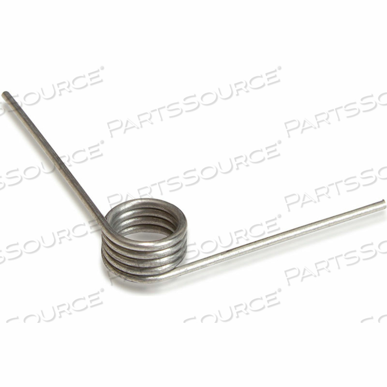 90 TORSION SPRING - 1.492" COIL DIA. - 0.135" WIRE DIA. - WOUND LEFT - 302 STAINLESS STEEL 
