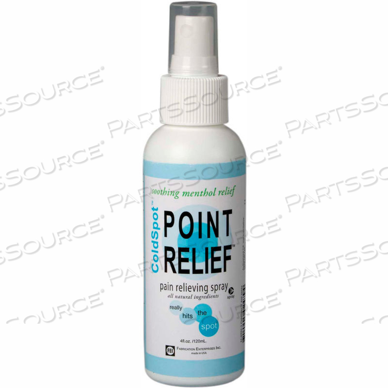 POINT RELIEF COLDSPOT PAIN RELIEF SPRAY, 4 OZ. BOTTLE, CASE OF 12 POINT RELIEF COLDSPOT PAIN RELIEF SPRAY, 4 OZ. BOTTLE, CASE OF 12