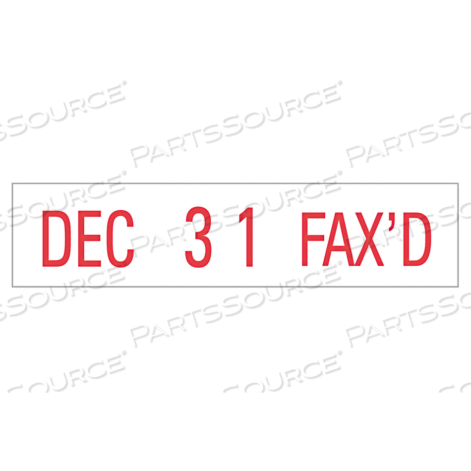 XSTAMPER VERSADATER PRE-INKED MESSAGE/DATE STAMP, FAX'D/PAID/REC'D, 1/4" X 1", RED by Xstamper