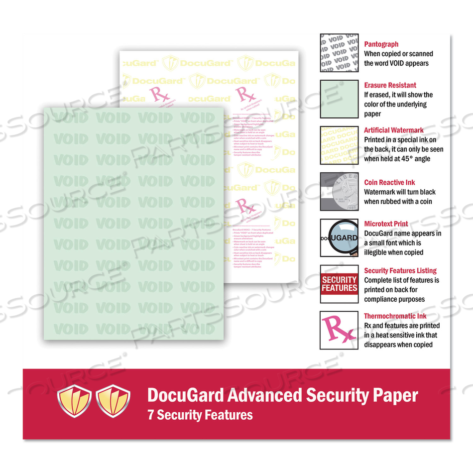 MEDICAL SECURITY PAPERS, 24 LB BOND WEIGHT, 8.5 X 11, GREEN by Docugard MEDICAL SECURITY PAPERS, 24 LB BOND WEIGHT, 8.5 X 11, GREEN by Docugard
