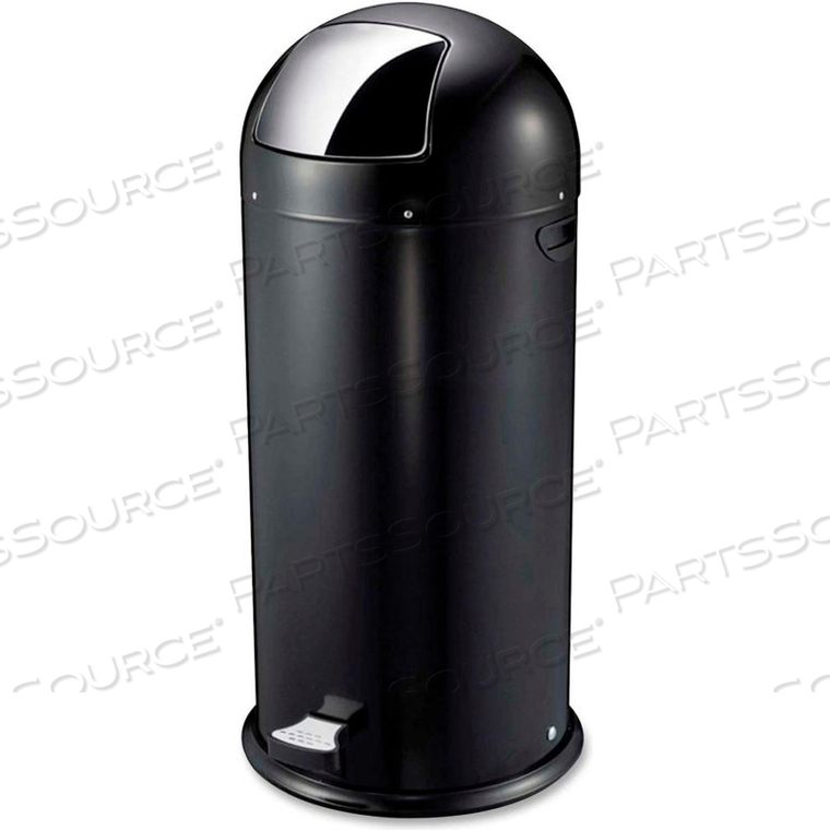 ROUND-TOP PEDAL RECEPTACLE BIN 13-1/2 GAL. STEEL BLACK 