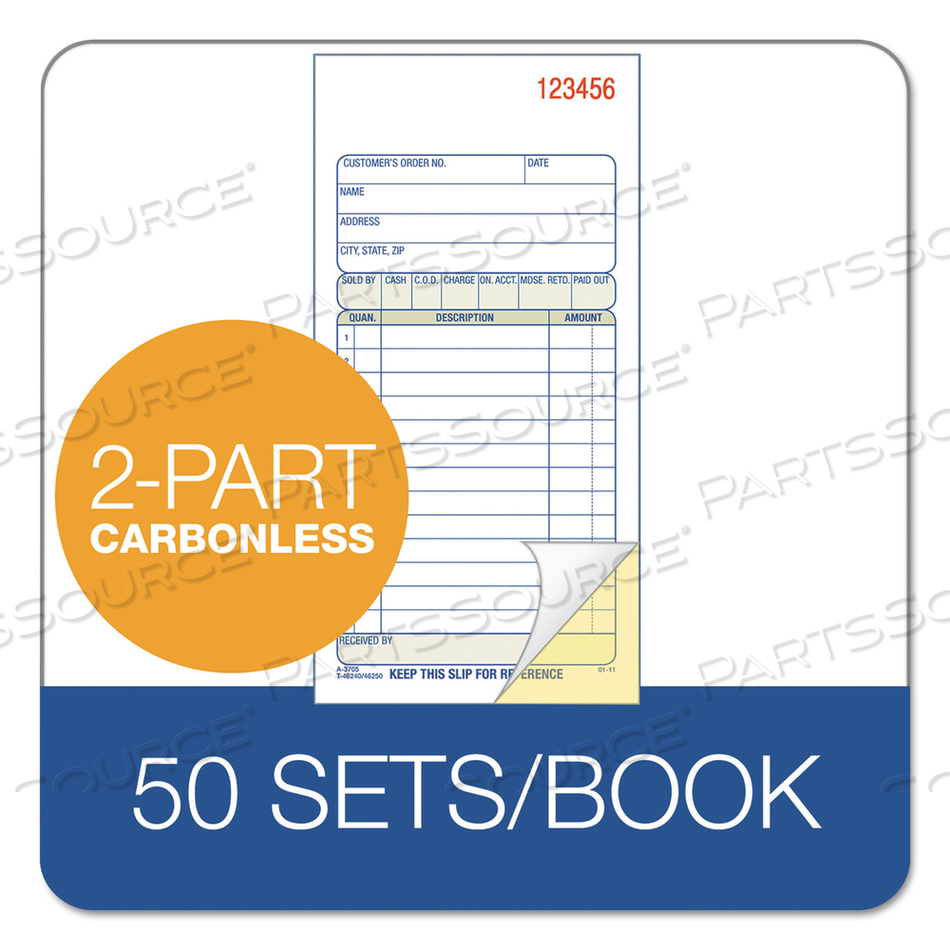 2-PART SALES BOOK, 12 LINES, TWO-PART CARBON, 3.38 X 6.69, 50 FORMS TOTAL by Adams 2-PART SALES BOOK, 12 LINES, TWO-PART CARBON, 3.38 X 6.69, 50 FORMS TOTAL by Adams