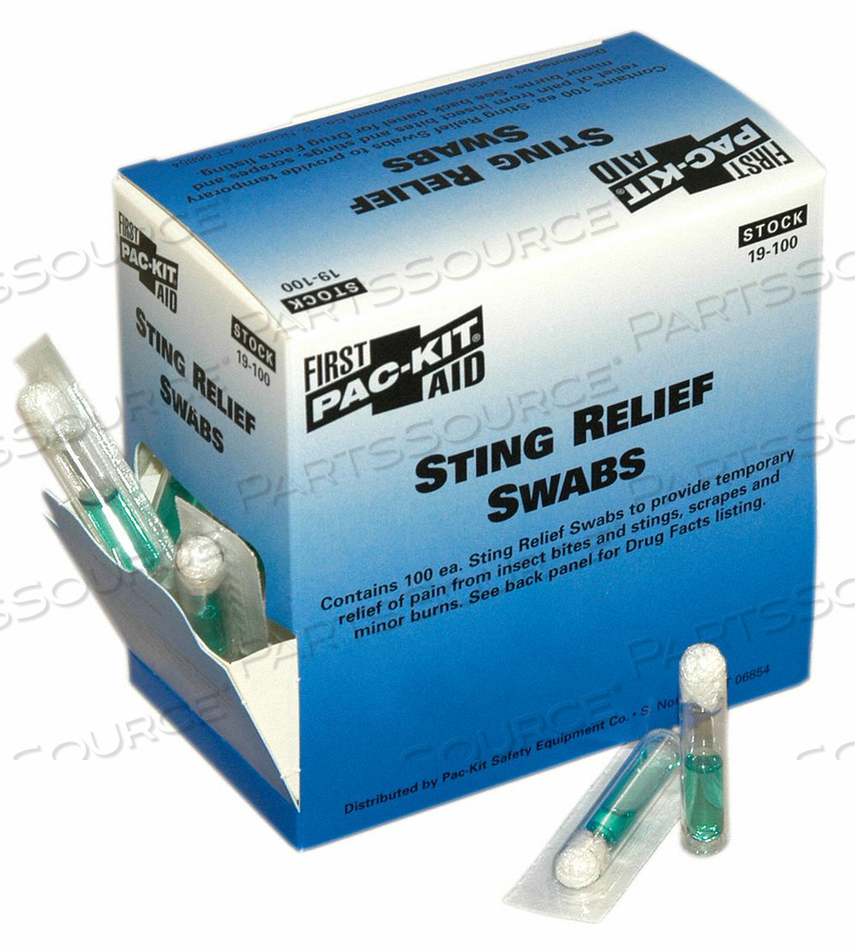 STING RELIEF SWABS PK100 by First Aid Only STING RELIEF SWABS PK100 by First Aid Only
