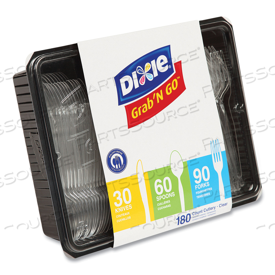 HEAVYWEIGHT POLYSTYRENE CUTLERY, CLEAR, KNIVES/SPOONS/FORKS by Dixie