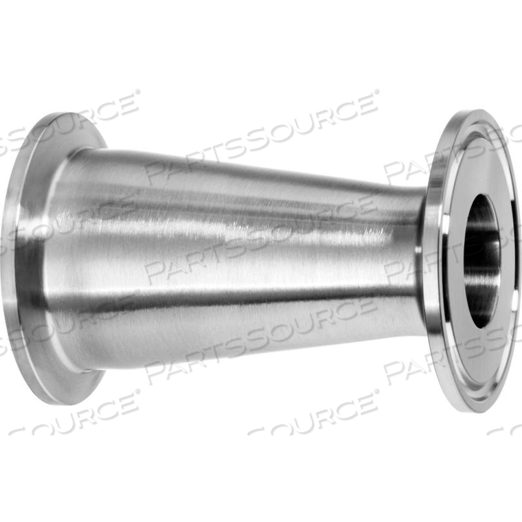 304 SS STRAIGHT REDUCERS, TUBE-TO-TUBE FOR QUICK CLAMP FITTINGS - FOR 2-1/2 X 1-1/2" TUBE OD 