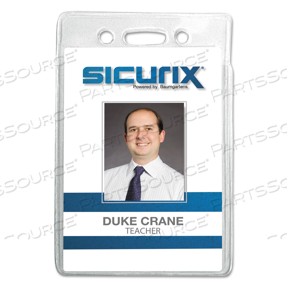 SICURIX BADGE HOLDER, VERTICAL, 2.75 X 4.13, CLEAR by Sicurix