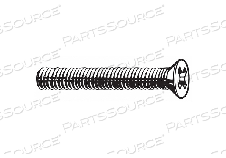 MACHINE SCREW, M6 THREAD SIZE, 10 MM LG, 316 STAINLESS STEEL, PLAIN, FLAT, PHILLIPS, METRIC by Fabory