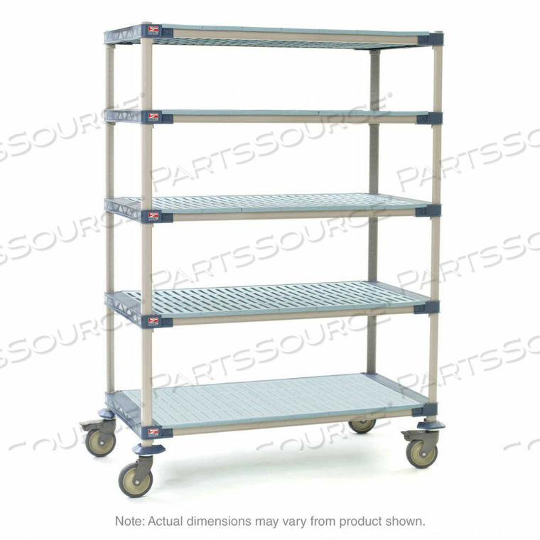 MAX 4 FIVE-TIER STEM CASTER CART - SOLID BOTTOM SHELF - 24" X 60" X 79-5/16" by Intermetro Industries (Emerson)