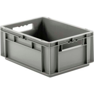 EURO-FIX SOLID CONTAINER EF4170 - 16" X 12" X 7", GRAY by SSI Schaefer