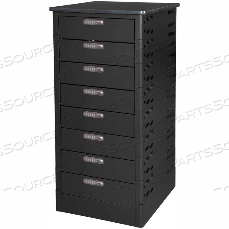 TEKSTAK LAPTOP STORAGE LOCKER WITH LAMINATE TOP, 8 BAYS, ELECTRONIC LOCK, BLACK by Datum Filing TEKSTAK LAPTOP STORAGE LOCKER WITH LAMINATE TOP, 8 BAYS, ELECTRONIC LOCK, BLACK by Datum Filing