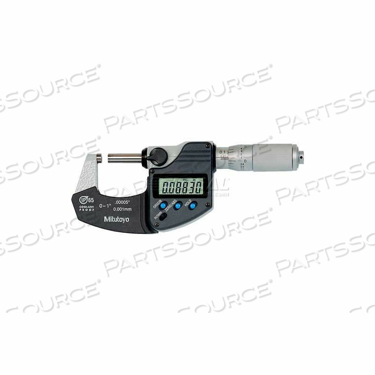 DIGIMATIC 0-1"/25.4MM IP65 DIGITAL MICROMETER W/RATCHET FRICTION THIMBLE by Mitutoyo DIGIMATIC 0-1"/25.4MM IP65 DIGITAL MICROMETER W/RATCHET FRICTION THIMBLE by Mitutoyo