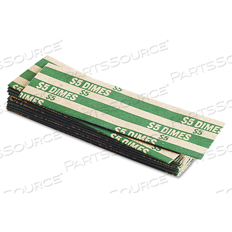 FLAT COIN WRAPPERS, DIMES, $5 by Pap-R Products FLAT COIN WRAPPERS, DIMES, $5 by Pap-R Products