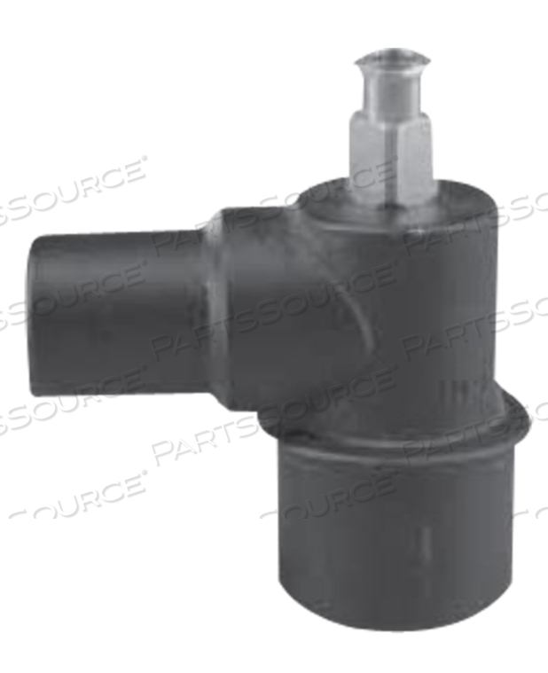 ADAPTER, MASK ELBOW, SAMPLING LUER, 15MMM X 22MMM/15MMF X LUERM, ALUMINUM by Anesthesia Associates