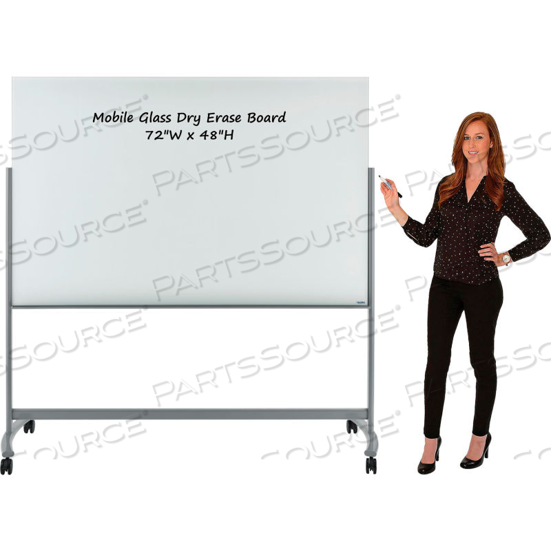 MOBILE GLASS BOARD - 72"W X 48"H by Approved Vendor