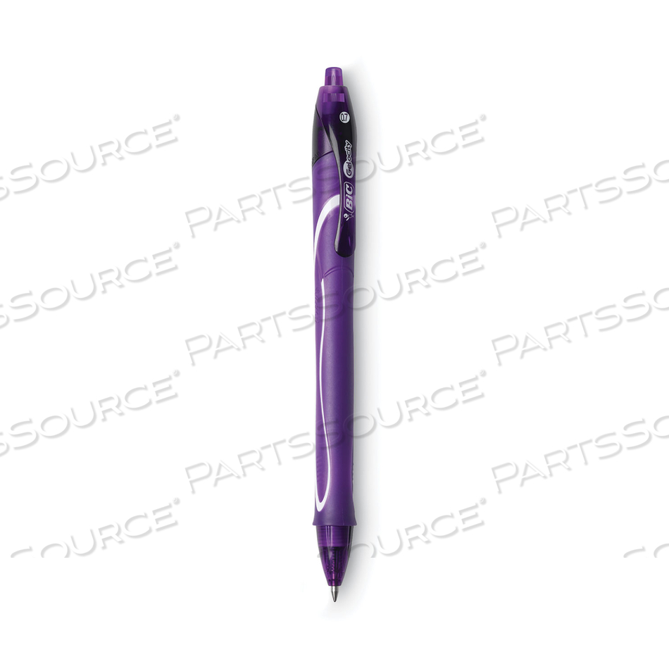 GEL-OCITY QUICK DRY GEL PEN, RETRACTABLE, MEDIUM 0.7 MM, PURPLE INK, PURPLE BARREL, DOZEN 