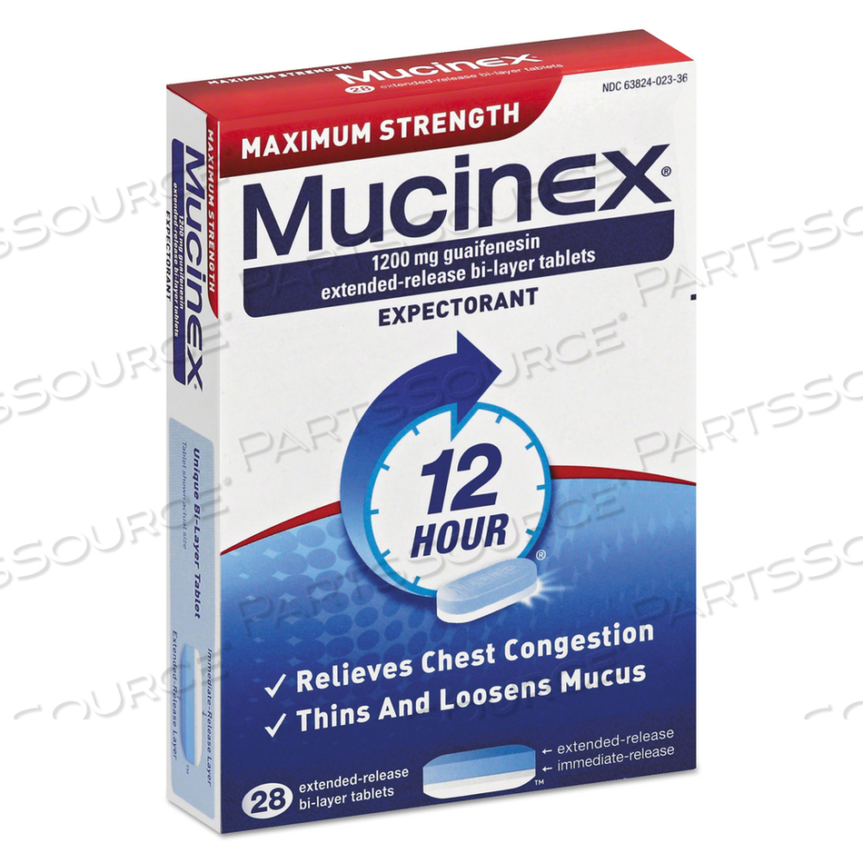 MAXIMUM STRENGTH EXPECTORANT, 28 TABLETS/BOX, 24 BOXES/CARTON 