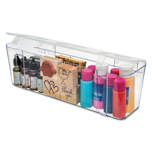 STACKABLE CADDY ORGANIZER, LARGE, PLASTIC, 13.24 X 4 X 4.38, WHITE by Deflecto