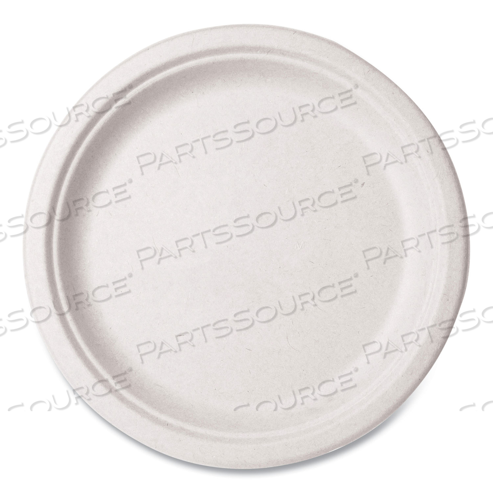 NOURISH MOLDED FIBER TABLEWARE, PLATE, 10" DIAMETER, WHITE, 500/CARTON 